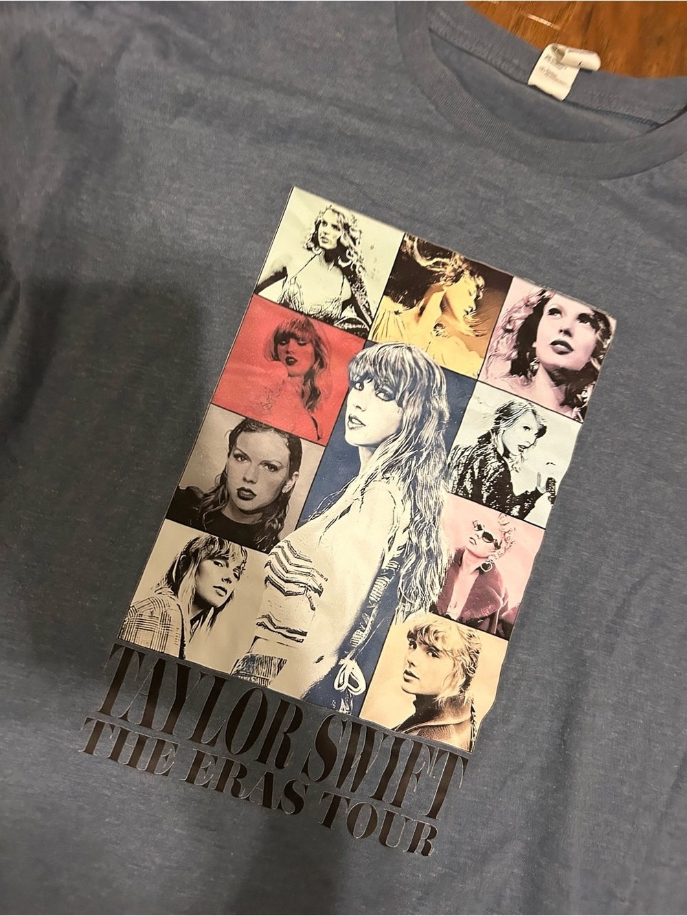 Taylor Swift Eras Tour Tee with Multi-Panel Graphics Blue Gray - Picture 2 of 8